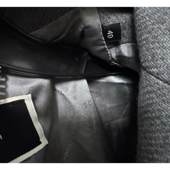 Elisabetta Franchi Double Breasted Gray Wool Trench Coat Size 40 - Picture 13 of 16